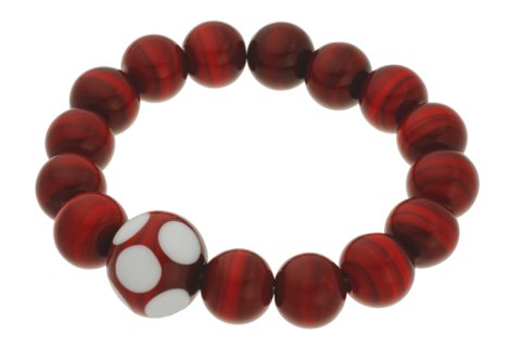 14260,  Bracelet Murano red, alloy 999