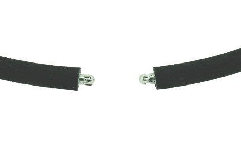 48501-5,  Vario necklace rubber 5,0 mm black, alloy 999
