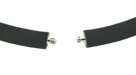 48501-7,  Vario necklace rubber 7,0 mm black, alloy 999