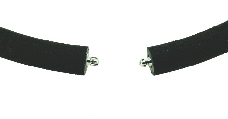 48501-8,  Vario necklace rubber 8,0 mm black, alloy 999